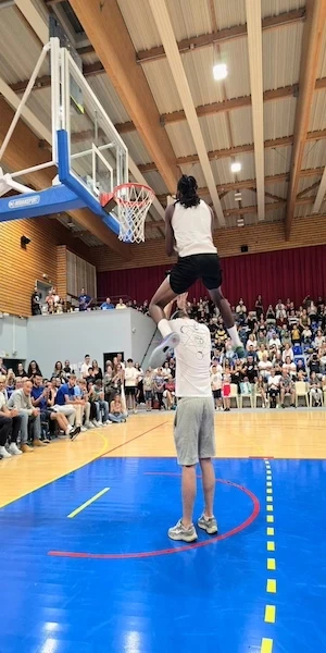 spectacle dunk basket-ball contact show